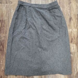 vintage 80s 90s katie brooke grey felted midi skirt elastic waist USA